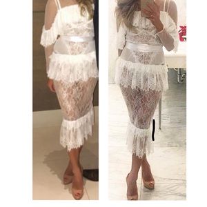 White lace indie xo dress maxi midi buster